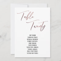 Rose Gold Handwriting Table 20 Sitzplakette