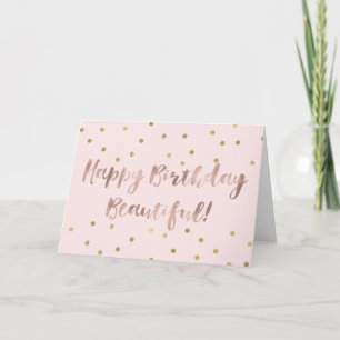 Rose Gold Happy Birthday Gold Confetti Karte