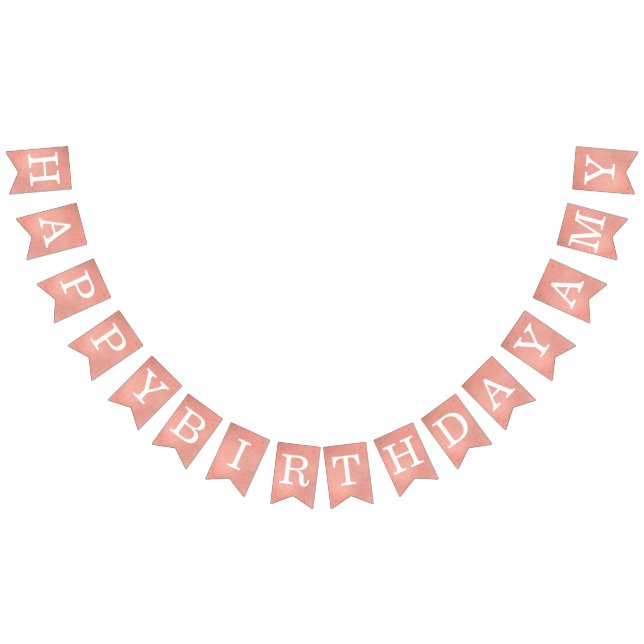Rose Gold Happy Geburtstag 3 Buchstaben Name Amy P Wimpelkette (Alle)