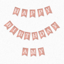 Rose Gold Happy Geburtstag 3 Buchstaben Name Amy P