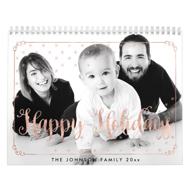 Rose Gold Happy Holidays Kalender Foto (Titelbild)