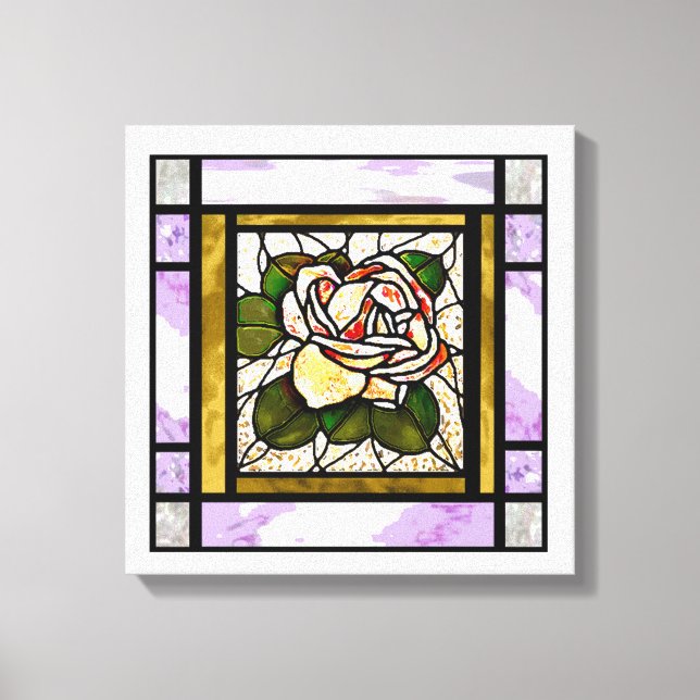 Rose Gold Hartglas Art Deco Leinwanddruck (Vorderseite)