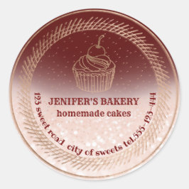 Rose Gold Hausgemachte Kuchen und Leckereien Verpa Runder Aufkleber