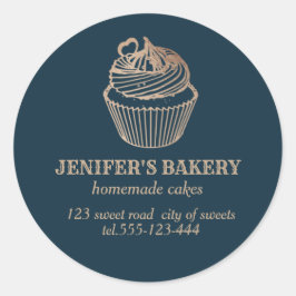 Rose Gold, hausgemachte Kuchen und Süßigkeiten Runder Aufkleber
