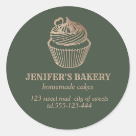Rose Gold, hausgemachte Kuchen und Süßigkeiten Runder Aufkleber