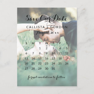 Rose Gold Heart Foto Kalender Save the Date Ankündigungspostkarte