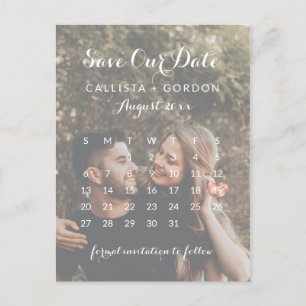 Rose Gold Heart Foto Kalender Save the Date Ankündigungspostkarte