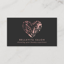 Rose Gold Heart Hair Stylist Salon