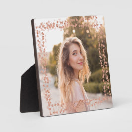 Rose Gold Hearts Border Foto Fotoplatte