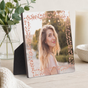 Rose Gold Hearts Border Foto Fotoplatte