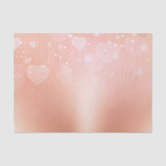 Rose Gold Hearts Seidenpapier (Vorderseite)