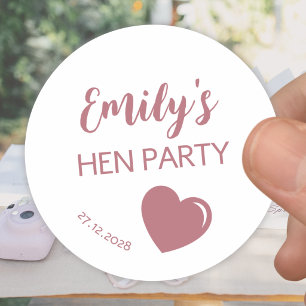 Rose Gold Herz Junggesellinnen-Abschiedsparty Runder Aufkleber