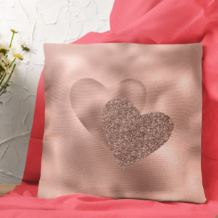 Rose Gold Herz Valentinstag Liebe Kissen