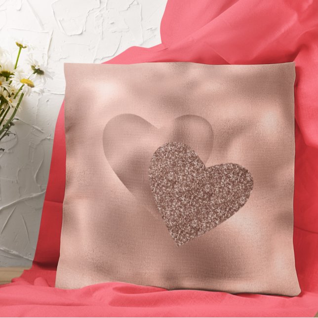 Rose Gold Herz Valentinstag Liebe Kissen (Von Creator hochgeladen)