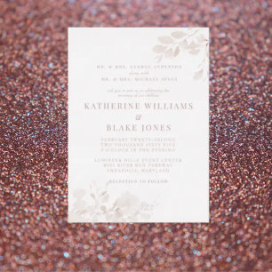 Rose Gold Hochzeit beider Eltern Folieneinladung