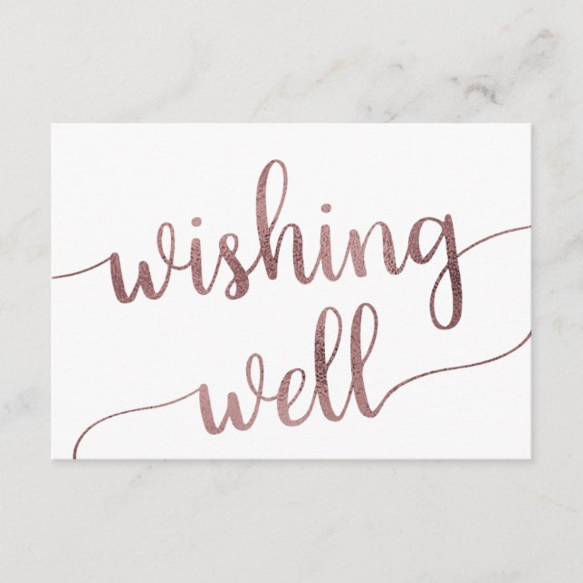 Rose Gold Hochzeit wünschend gut Begleitkarte (Vorderseite)