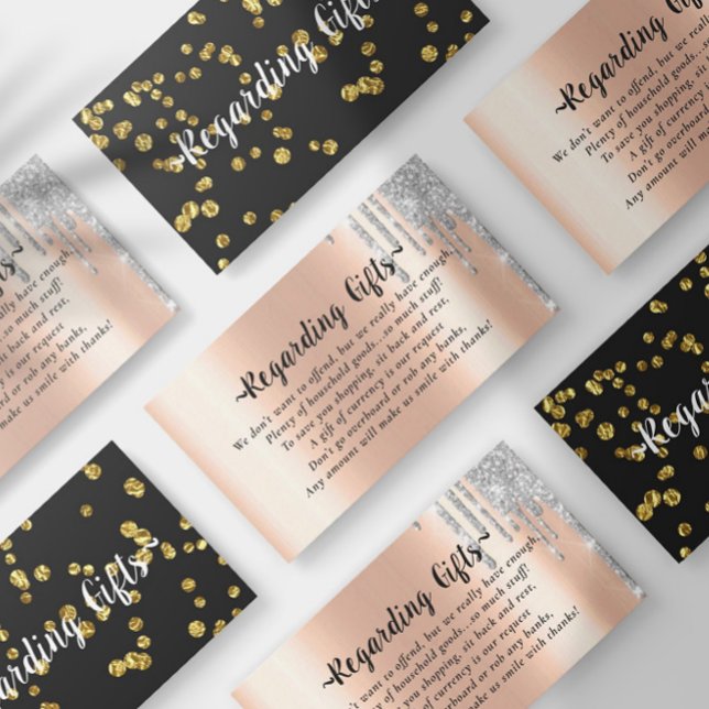 Rose Gold Honeymoon Fund Brautparty Hochzeit Begleitkarte (Von Creator hochgeladen)