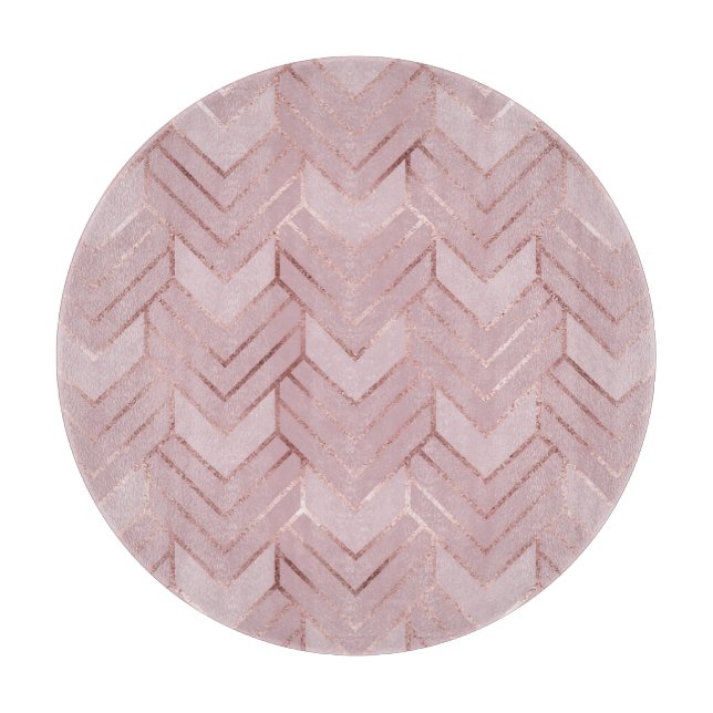 Rose Gold Hört Glitzer Muster. Schneidebrett (Vorderseite)