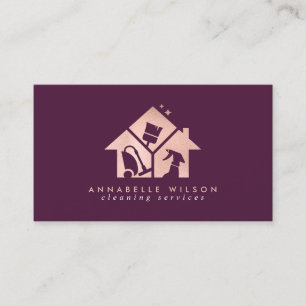 Rose Gold House Clearing Services Business Card Visitenkarte
