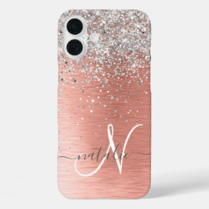Rose Gold Hübsch Girl Silver Glitzer Funkelnd iPhone 16 Plus Hülle