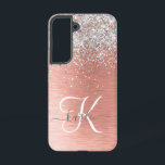 Rose Gold Hübsch Girl Silver Glitzer Funkelnd Samsung Galaxy Hülle<br><div class="desc">Dieses schicke Gehäuse mit hübschem silberglänzenden Glitzer auf einer Rose mit goldgelb gebürstetem metallischem Hintergrund ist einfach zu personalisieren.</div>