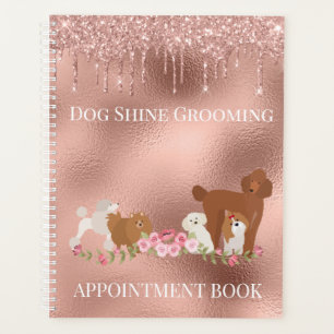 Rose Gold Hunderesonanz Glitter Haustier Dienstlei Planer