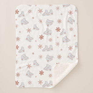 Rose Gold Ice Skate Rosa Skaten-Muster Sherpadecke