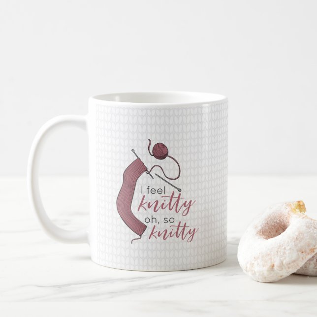 Rose Gold Ich fühle mich Knitty, Oh, so Knitty Kaffeetasse (Mit Donut)