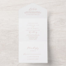 Rose Gold Idyllic Stylish Calligraphy Wedding