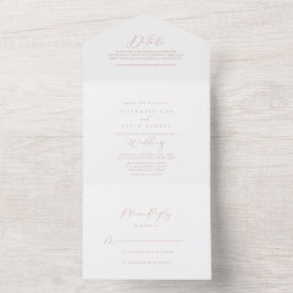 Rose Gold Idyllic Stylish Calligraphy Wedding All In One Einladung