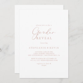 Rose Gold Idyllische Kalligrafie Gender Reveal Par Einladung