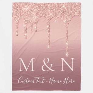Rose Gold Ihre Buchstaben Name Fleece Blanket