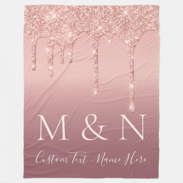 Rose Gold Ihre Buchstaben Name Fleece Blanket (Vorderseite)
