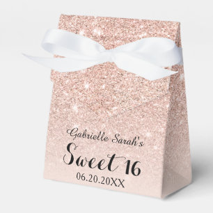 Rose Gold Imitat Glitzer Rosa Ober Süß 16 Geschenkschachtel