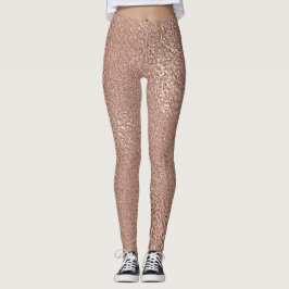 Rose Gold Imitat Metallisch Leggings