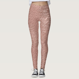 Rose Gold Imitat metallisch texturiert Leggings