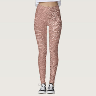 Rose Gold Imitat metallisch texturiert Leggings