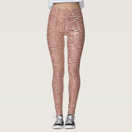 Rose Gold Imitat Metallische Geometrische Gemuster Leggings
