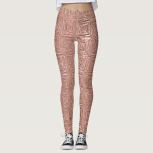 Rose Gold Imitat Metallische Geometrische Gemuster Leggings