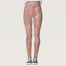 Rose Gold Imitat Metallwirbel Leggings