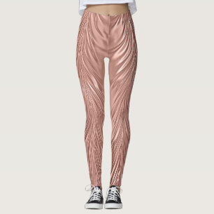 Rose Gold Imitat Metallwirbel Leggings