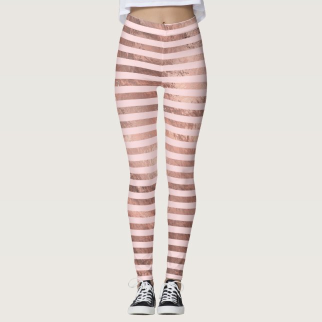 Rose Gold Imitate Fohlen Rosa Leggings (Vorderseite)