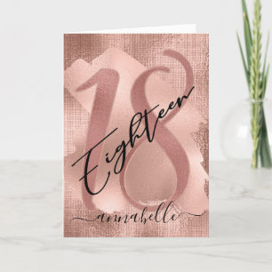 Rose Gold Imitate Foil 18. Geburtstag Karte