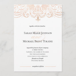 Rose Gold Imitate Foil Boho Chic Hochzeit Einladun Einladung