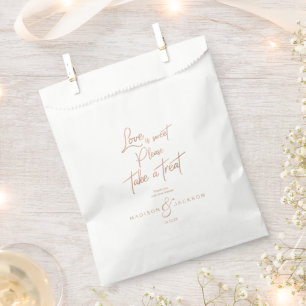 Rose Gold Imitate Foil Liebe ist Sweet Nehmen Sie Geschenktütchen