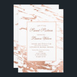 Rose Gold Imitate Folie Marmor 16 . Geburtstag Ein Einladung<br><div class="desc">Rose Gold und Marmor Hintergrund gepaart als Akzent mit elegantem Drehbuch für Ihre vollkommene Geburtstagseinladung. Sie können zwischen Foto oder Nicht-Foto wählen.</div>