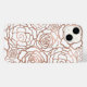 Rose Gold Imitate Fossil | Weißes Blumengitter Case-Mate iPhone 14 Hülle (Back (Horizontal))