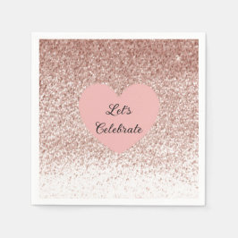 Rose Gold Imitate Glitzer Design Napkin Serviette
