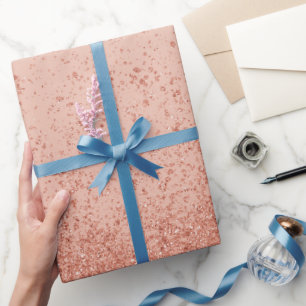 Rose Gold Imitate Glitzer Geschenkpapier
