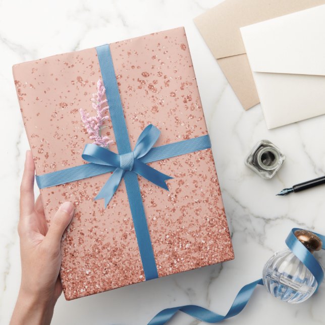 Rose Gold Imitate Glitzer Geschenkpapier (Schenken)